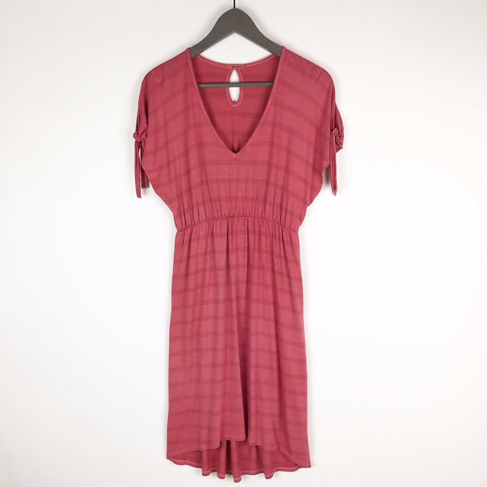 LA Made Coral High Low Short Sleeve Dress NWOT